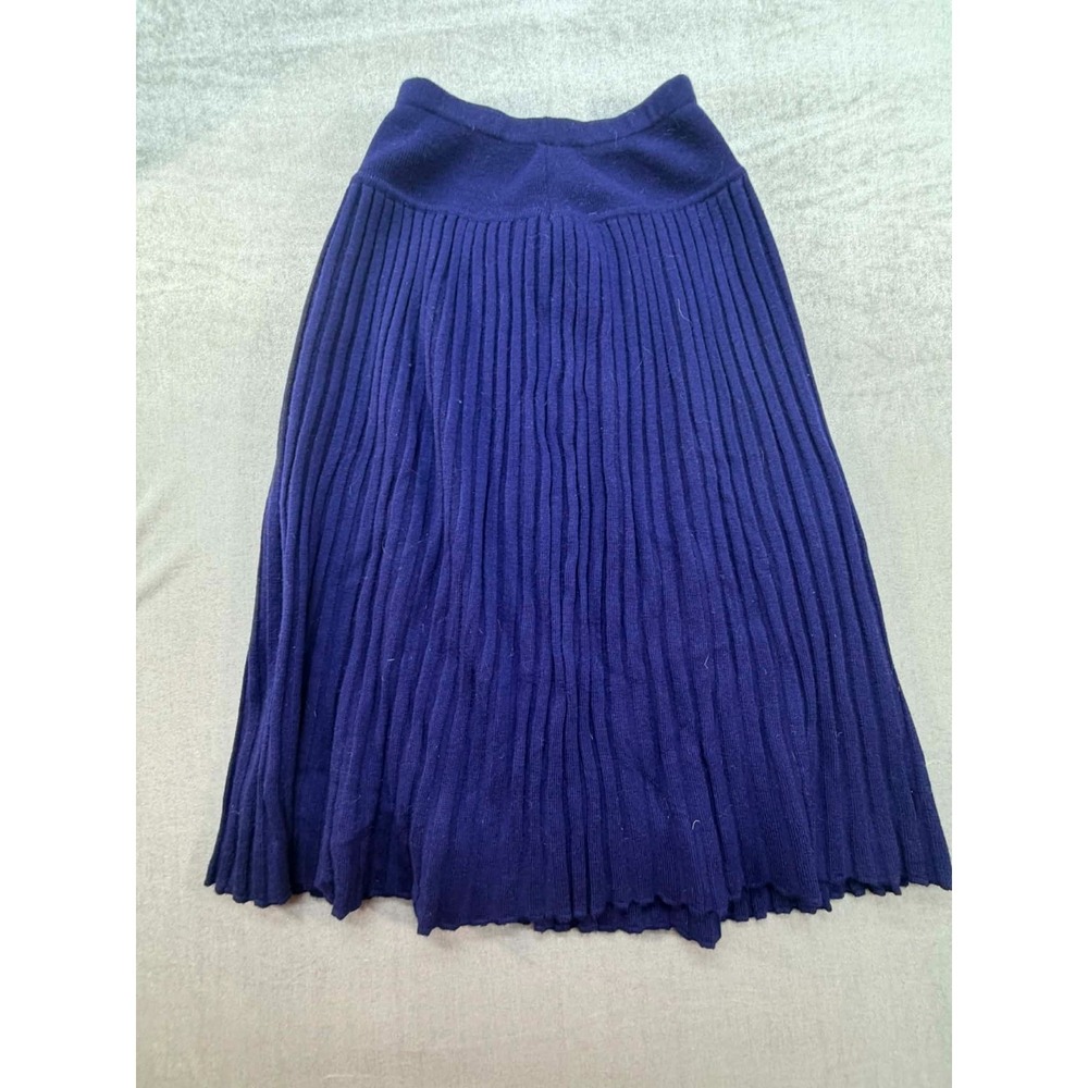 Vintage IQ by Maggie Ver 100% Wool Skirt Blue Pleated Small